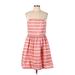 Taylor Casual Dress - A-Line: Orange Stripes Dresses - Women's Size 12