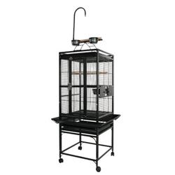 Tucker Murphy Pet™ Chonda Small Play Top Bird Cage Iron in Black | 54 H x 18 W x 18 D in | Wayfair 9291FF9CAA244F8083649F05EBAE8CB3