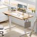 Inbox Zero Koree Standing & Height-Adjustable Desks Wood/Metal in Brown | 46.46 H x 63 W x 23.62 D in | Wayfair 83B9309FF6474F7EA56C08A412EB2423