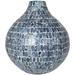 Ivy Bronx Lovella Handmade Earthenware Table Vase, Rubber in Blue/White | 14.1 H x 13.15 W x 13.1 D in | Wayfair 1B7B4D41357D4F78B14E34507BB49945