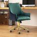 Mercer41 Mariachristina Velvet Office Chair Wood/Upholstered in Green/Gray/Black | 37 H x 25.19 W x 25.2 D in | Wayfair