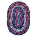 White 36 x 24 x 0.3 in Area Rug - Super Area Rugs Farmhouse Braided Cotton Blue/Red Area Rug Cotton | 36 H x 24 W x 0.3 D in | Wayfair