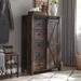 Gracie Oaks Tarnov Farmhouse 5 Chest of Drawers, Tall Drawers Dresser w/ Sliding Barn Door Wood in Brown | 47.95 H x 31.3 W x 15.75 D in | Wayfair