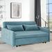 Everly Quinn Ezabella 54.3 Inch Modern Convertible Sleeper Sofa Bed, Sofa Couch w/ Pull-Out Bed, Save Space in Green/Blue/Indigo | Wayfair