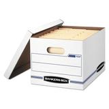 Bankers Box® Stor/File Box w/Handles, Letter/Lgl, 12 x 15 x 10, WE/Blue, 4/Carton Corrugated in White | 24.75 H x 27.81 W x 2.38 D in | Wayfair