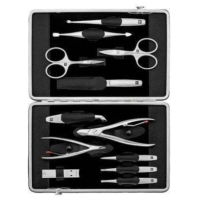 ZWILLING Beauty Maniküre Pediküre Set 12tlg. mit Kompakt-Nagelknipser, Leder, Schwarz Nagelpflegeset