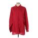 Villager Sport by Liz Claiborne Long Sleeve Button Down Shirt: Red Print Tops - Women's Size 2