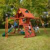 Gorilla Playsets Sun Palace II Swing Set Wooden/Solid Wood in Brown/Red | 144 H x 252 W x 144 D in | Wayfair 01-0013