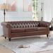 Chesterfield Sofa Couch, Upholstered PU Sofa with Tufted Back,3 Seater Leather Couch with Roll Arm for Living Room Office