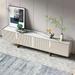 JASIWAY Beige Stone Top TV Stand with 4 Doors 6 Shelves