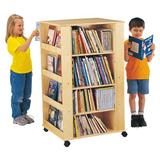 Jonti-Craft® Double Sided Shelving Unit w/ Wheels Wood in Brown | 46.5 H x 24 W x 27 D in | Wayfair 0539JC