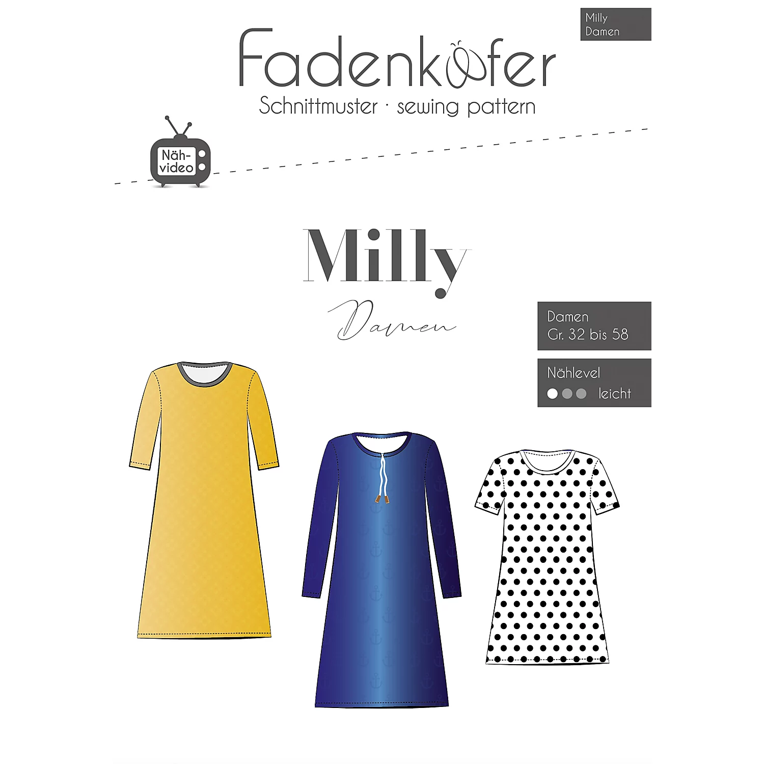 Fadenkäfer Schnitt Kleid Milly für Damen Image