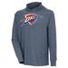 Men's Antigua Heather Navy Oklahoma City Thunder Saga Long Sleeve Hoodie T-Shirt