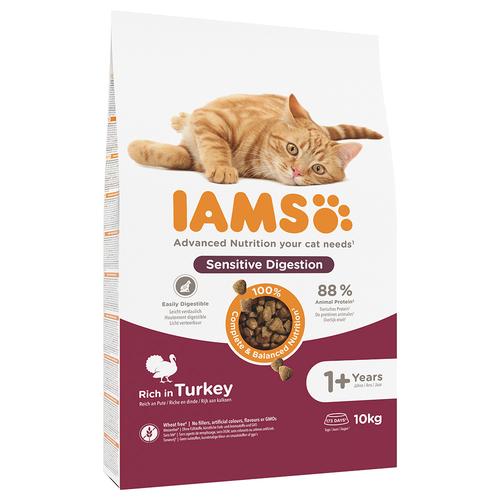 10kg Turkey Sensitive Digestion Adult & Senior for Vitality IAMS Dry Cat Food