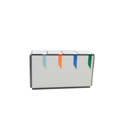 PROREGAL Feuerfester Wertstoffsammler RecycloStar 4 | 220 Liter, HxBxT 74,5x130x45,3cm | Aluminium | Anthrazit / Grau Image