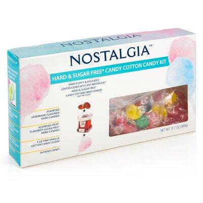 Nostalgia Hard & Sugar-Free Candy Cotton Candy Party Kit, 60 Candies, Flossing Sugar, 24 Paper Cones, Size 13.0 H x 2.4 W x 7.12 D in | Wayfair