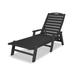 POLYWOOD® Nautical Chaise w/ Arms Plastic in Black | 39 H x 27 W x 78.5 D in | Outdoor Furniture | Wayfair NCC2280BL