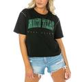 Women's Gameday Couture Black North Texas Mean Green After Party Cropped T-Shirt