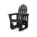 POLYWOOD® Plastic/Resin Adirondack Chair & Ottoman in Black | 41.75 H x 28.5 W x 28.5 D in | Wayfair