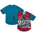 Men's Mitchell & Ness Red Detroit Pistons Jumbotron 3.0 Mesh V-Neck T-Shirt