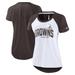 Women's Nike White/Heather Scarlet Cleveland Browns Back Slit Lightweight Fashion T-Shirt