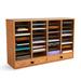 Safco Products Company Wood Adjustable Literature Organizer, 32 Compartments w/ 2 Drawers Wood in Brown | 25.25 H x 39.38 W x 11.75 D in | Wayfair