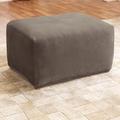 Sure Fit Stretch Pique Box Cushion Ottoman Slipcover Polyester in Gray/Brown | 29 H x 45 W x 84.25 D in | Wayfair 047293298097