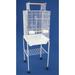 YML Open Top Small Parrot Bird Cage w/ Stand Steel in Gray | 55.5 H x 18 W x 18 D in | Wayfair 5984_4814WHT