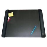 Artistic Products LLC Artistic Products Executive Desk Pad w/ Side Panel Faux Leather in Black | 0.63 H x 24 W x 19 D in | Wayfair AOP413841