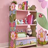 Fantasy Fields by Teamson Kids Fantasy Fields Magic Garden Wooden Bookshelf w/ Storage Drawers Wood in Brown/Green/Pink | Wayfair W-7500A