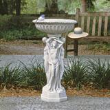 Bloomsbury Market Akshara Column of the Maenads Birdbath Resin in White | 35 H x 18 W x 18 D in | Wayfair 0A5DDE3E0B384424B46FDA5840185E42