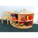 Whitney Brothers® Curve-Out 4 Compartment Shelving Unit w/ Casters Wood in Brown | 24 H x 40.75 W x 12 D in | Wayfair WB0655
