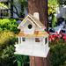 Home Bazaar Birds Of a Feather Backyard Bird Cottage 11 in x 8 in x 9 in Birdhouse Wood in White | 11 H x 8 W x 9 D in | Wayfair HB-9045WS