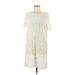 Blaque Label Casual Dress - Shift Scoop Neck Short sleeves: Ivory Print Dresses - Women's Size Medium