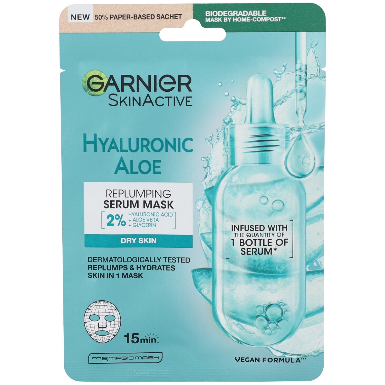 Garnier Maschera in Tessuto Skin Active Hydra Bomb, Formula Super Idra