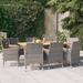 Winston Porter Patio Dining Set Outdoor Dining Set Table & Chair Set for Garden Wood/Wicker/Rattan in Gray | Wayfair