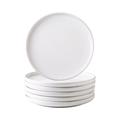 Hokku Designs Ceramic Plates Set Of 6, 8 Inch Dinner Plate-black Porcelain China/Ceramic in White | 8 W in | Wayfair