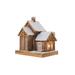 The Holiday Aisle® Smokey/White Wood Glittered Cabin LED House Wood in Brown | 14.75 H x 13.75 W x 9.25 D in | Wayfair