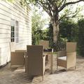 Wildon Home® Datchery Square 4 - Person 35.4" L Outdoor Dining Set Glass/Wicker/Rattan in Brown | 35.4 W x 35.4 D in | Wayfair