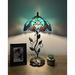 Astoria Grand Righer 20" H Tiffany Table Lamp Stained Glass Bulb Included Resin/Glass/Metal in Green/Brown | 20 H x 10 W x 10 D in | Wayfair
