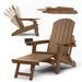 Rosecliff Heights Proctorsville Foldable Outdoor Adirondack Chair Plastic/Resin in Brown | 43 H x 27.7 W x 35.4 D in | Wayfair