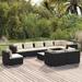 Latitude Run® Kynesha Seating Group w/ Cushions Synthetic Wicker/All - Weather Wicker/Wicker/Rattan in Black | 23.8 H x 27.6 W x 27.6 D in | Outdoor Furniture | Wayfair