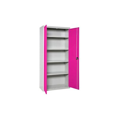 SimonRack Metallschrank 2 Türen 4 Fachböden Zerlegt GRAU/ROSE 1800x600x400 mm (Höhe x Länge x Breite) Image