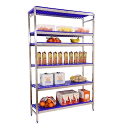 Simoninox Edelstahl-Regal Grundregal SIMONINOX 6 Fachböden aus Polypropilen 2000x860x500 mm (Höhe x Länge x Breite) Image