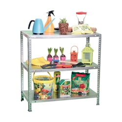 SimonRack Metallregal mit Schrauben Advantage 3 Fachböden mit 75 kg pro Ebene Farbe VERZINKT 1000x900x500 mm (Höhe x Länge x Breite) Image