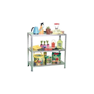 SimonRack Metallregal mit Schrauben Advantage 3 Fachböden mit 75 kg pro Ebene Farbe VERZINKT 1000x800x500 mm (Höhe x Länge x Breite) Image