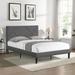 Queen Size Fabric Upholstered Platform Bed Frame, Headboard, Solid Wood Slat Support, Sturdy Foundation for Bedroom