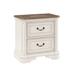 Gray Fabric & Antique White Finish Transitional Nightstand - Upholstered Headboard