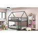 Twin Size House Bed with Twin Trundle, Solid Wood Design for Kids' Bedroom