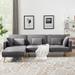 L-shaped Velvet Sleeper Sectional Sofa with Recliner, Convertible Sofa Bed, Left Facing